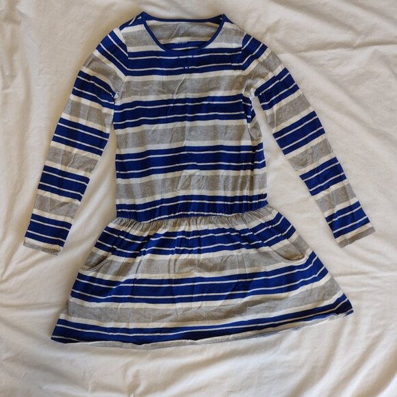 Girl's Land's End Blue Striped Cotton Dress. Nice Condition , Size 10-12 - Picture 10 of 12